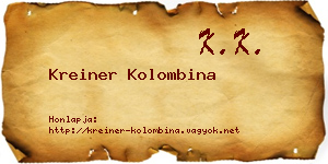 Kreiner Kolombina névjegykártya